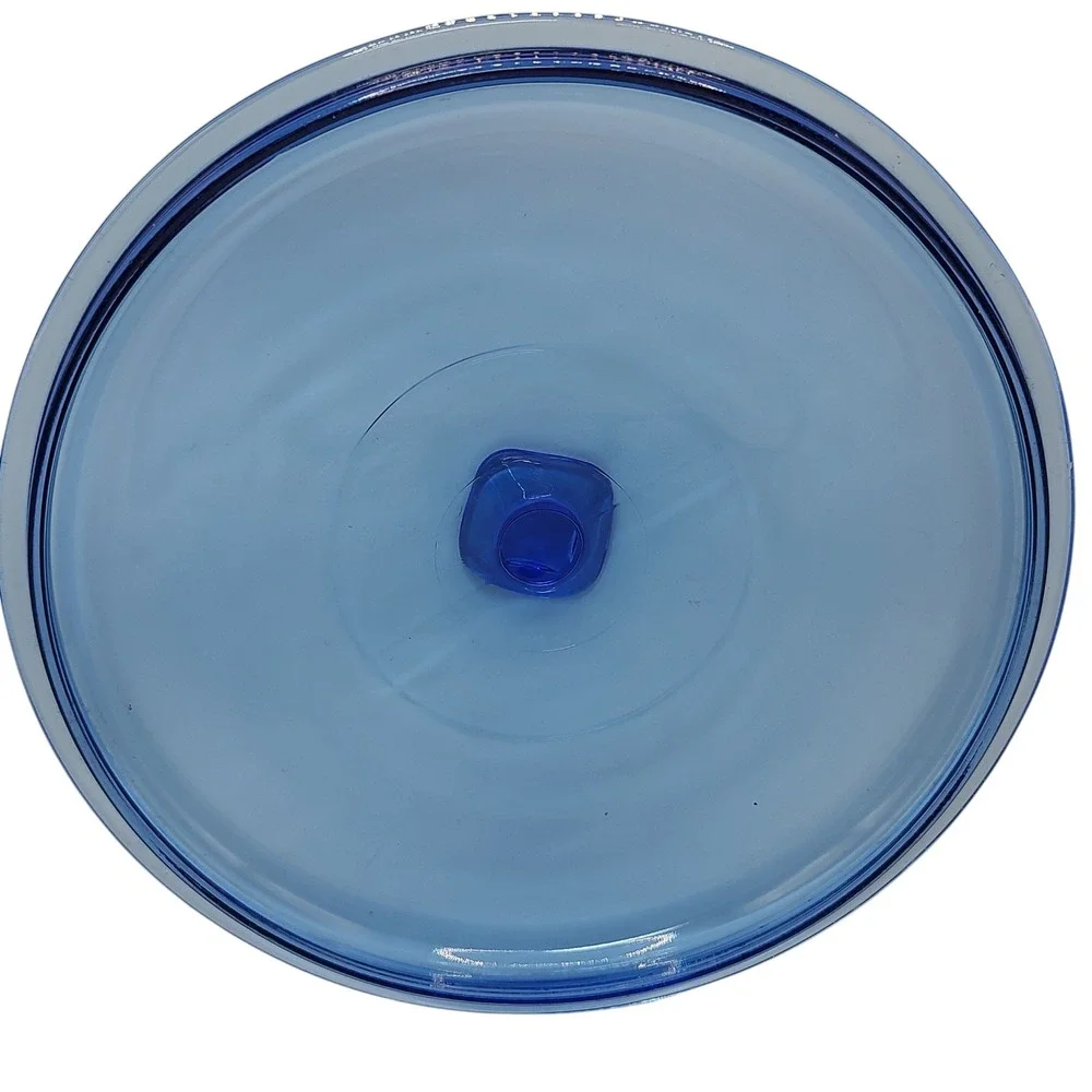 Colt Blue Casserole Lid Only Glass Two Quart 9.5‎ Inches Square Handle Unmarked